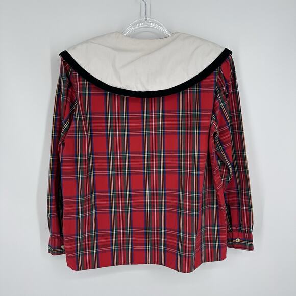 Vintage Westbound Button Up Shirt Women’s Size 6 Exaggerated Collar Red Plaid - Picture 4 of 11